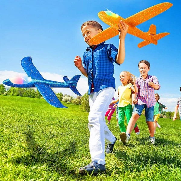 3 Pack Airplane Launcher Toys,LED Foam Glider Airplane