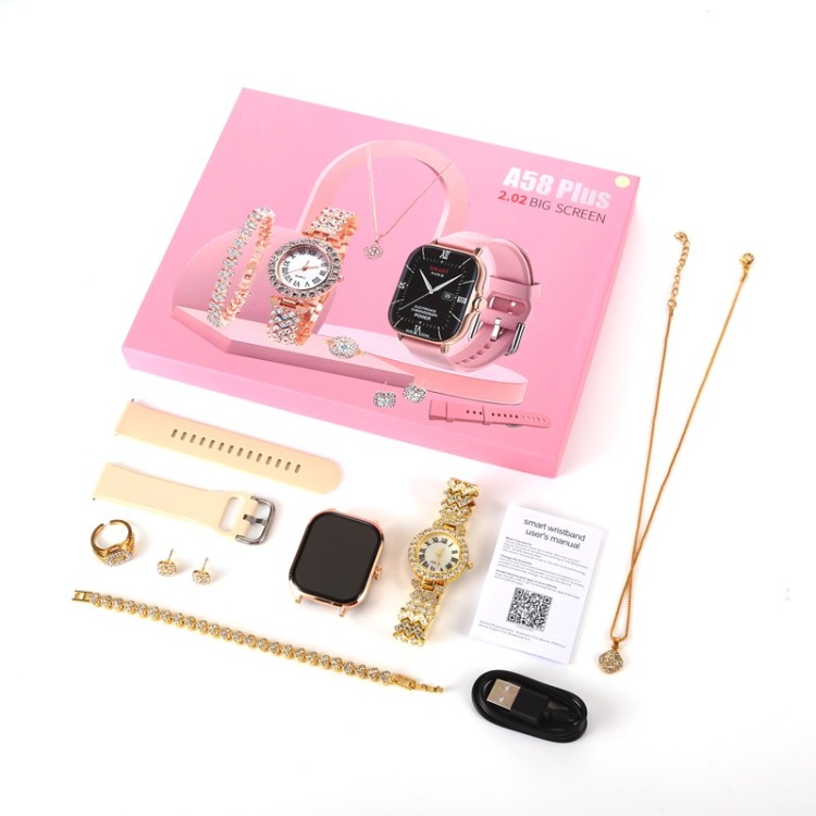 A58 Plus 6 IN 1 Smartwatch Set