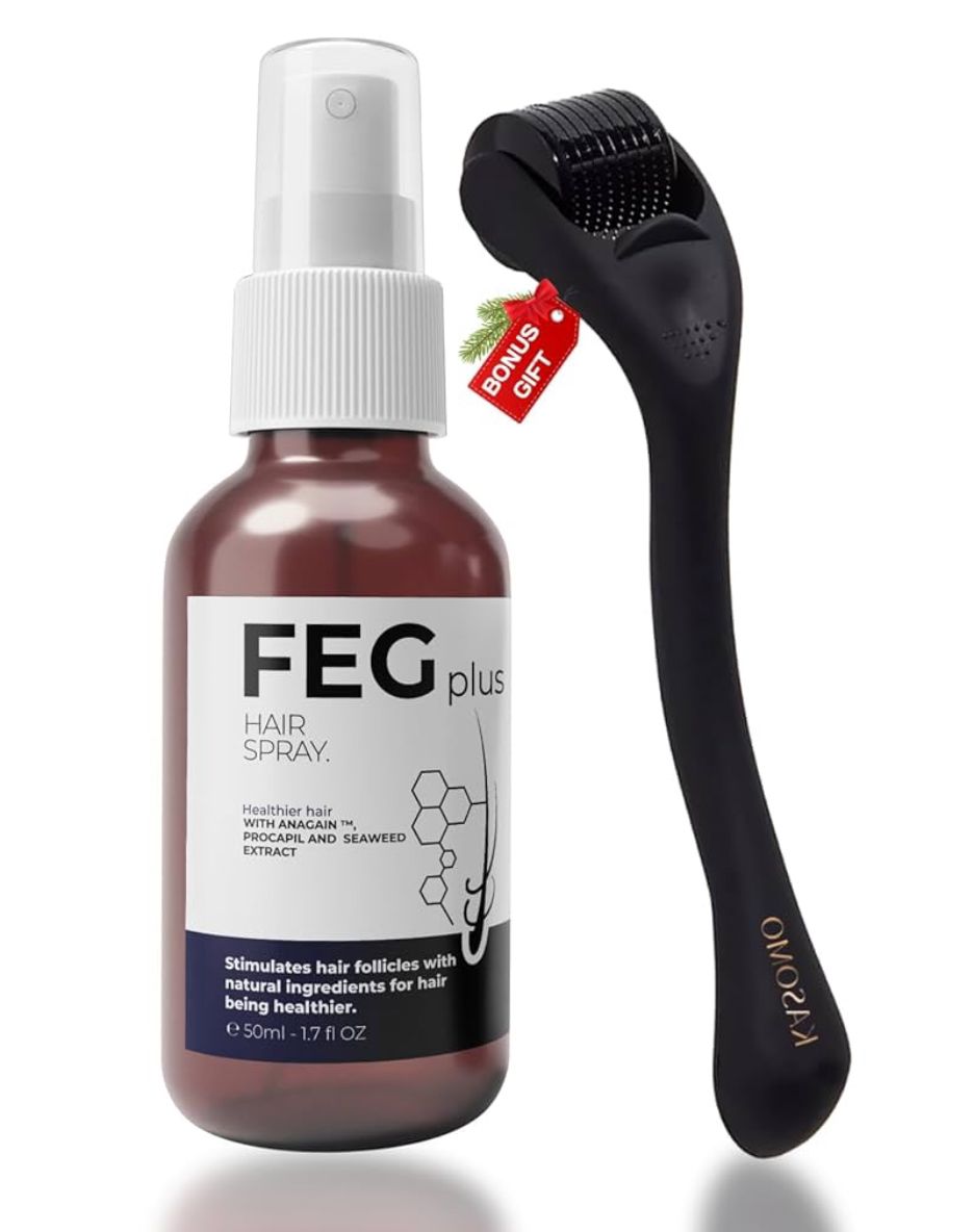 FEG PLUS HAIR SPRAY WITH FREE DERMA ROLLER